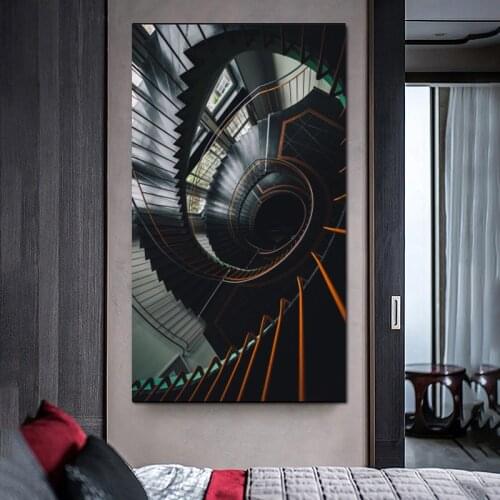 Large Size Modern Abstract Poster Wall Art Canvas Painting Staircase Picture For Living Room Decoration Cuadros No Frame