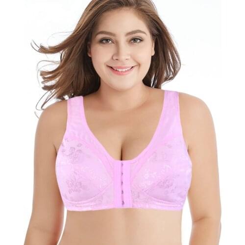 Front Closure Womens Bra Middle-aged Brassiere Underwear Nursing Bralette Lingerie Plus size Bras 36-46 B C D Cup
