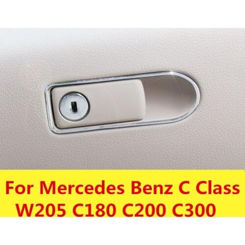Co-pilot Storage Box Handle Bowl Cover Protector Trim Sticker Interior Chrome For Mercedes Benz C Class W205 C180 C200 C300