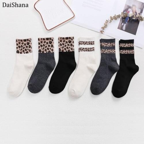 DaiShana Harajuku Fashion Casual Breathable Winter Cotton Socks Women Sexy leopard grain Socks Calcetines Mujer Calzini Donna