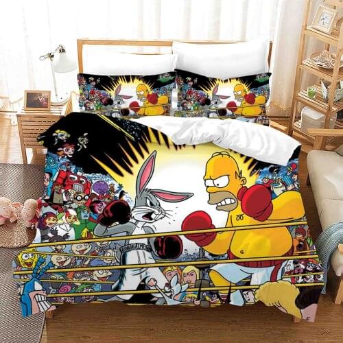 3D Cartoon Bugs Bunny Cover Duvet Cover Set for Kids 150 Bed Set Kids Bedding Set Queen King Size 3D Quilt Cover Home