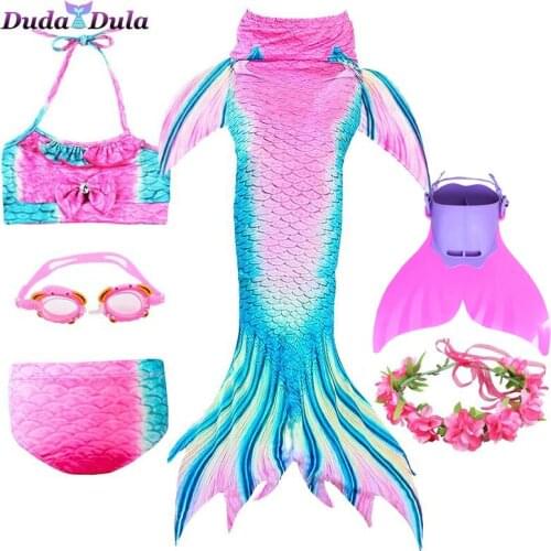 Little Mermaid Tail for Girls Swimming Children Swimsuit Childrens Dress up Clothes Anime Cosplay Kids Swimwear for Girls