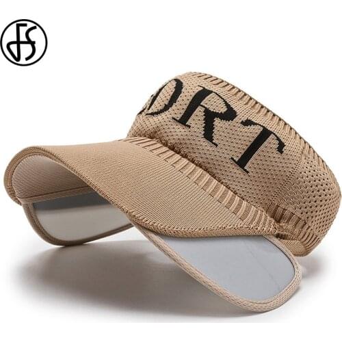 FS 2021 Summer Expandable Long Brim Empty Top Baseball Caps For Men Women Brown Pink Sports Sun Shade Tennis Golf Cap With Visor