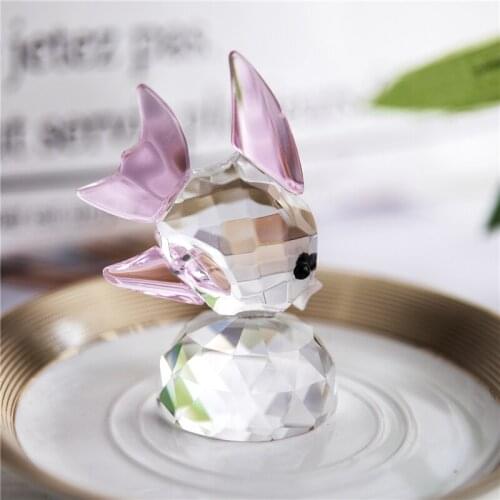 H&D Mini Crystal Fish Trinket Ornaments Fengshui Glass Animal Paperweight Home Decoration Figurines Miniature Wedding Party Gift