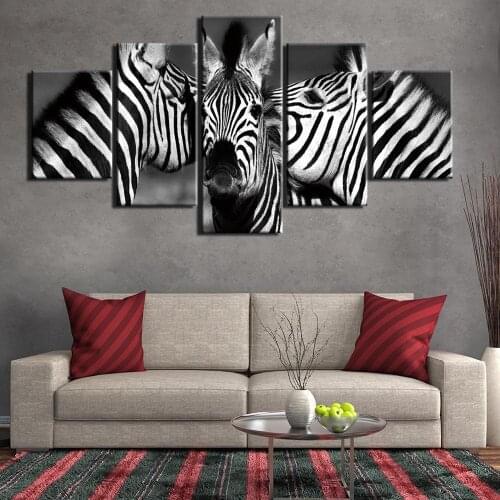 Canvas Hd Printing Home Decoration Animal Painting Fashion Poster Wall Artwork Zebra Pictures For Living Room Modular Framework