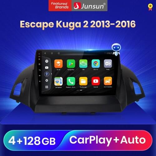 Junsun V3 Pro Qualcomm Voice Control Android 10 Car Radio Multimedia Player For Ford Kuga 2 Escape 2013-2016 CarPlay Auto 2Din