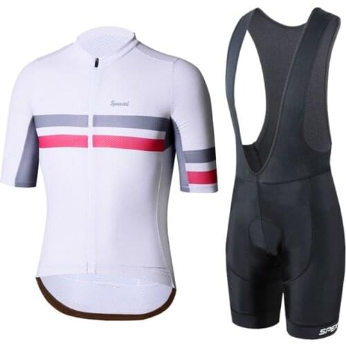 SPEXCEL lightweight Cycling Jersey Short Sleeve mesh fabirc race fit cycling set summer Quick Dry Bicycle jerseys and bib shorts