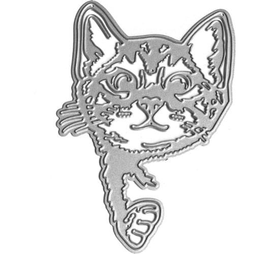 Cat Metal Cutting Dies Stencil Scrapbooking DIY Album Stamp Paper Card Mold Embossing Decoration Craft
