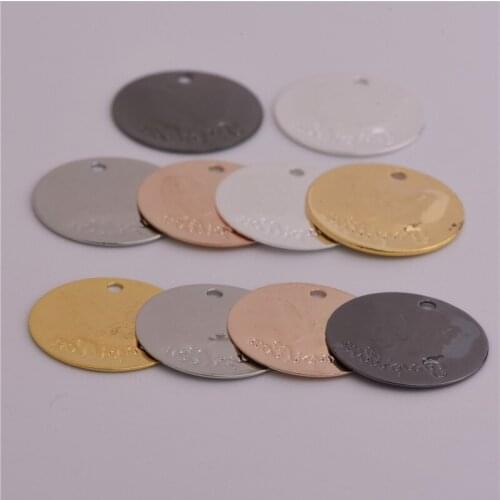 15mm single hole double-sided printing disc butterfly pendant DIY pure copper handmade earrings accessories personality tag