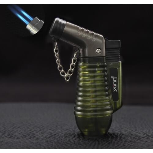Double Straight Flame Windproof Metal Lighters Small Spray Gun Gas Lighter Portable Cigarette Cigar Butane Lighter 1300 C No Gas