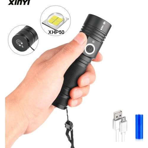 Powerful XHP50 Led Flashlight 60000LM USB charging flashlight Zoom led torch lanter 1*18650 battery For Camping cycling Lamp
