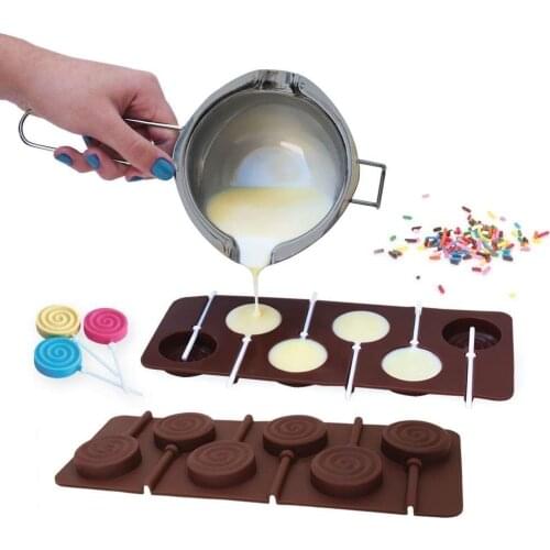 New Doughnut Lollipop Mold DIY Bakeware Silicone 3D Handmade Pop Sucker Sticks Lolly Candy Chocolate cake decoration Mold