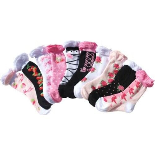 Wholesale 6-11 years baby socks children lace princess sock girl socks