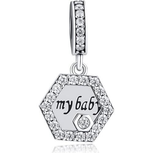 Fits for Pandora Charms Bracelets Love My Baby Dangle Beads 100% 925 Sterling-Silver-Jewelry Free Shipping