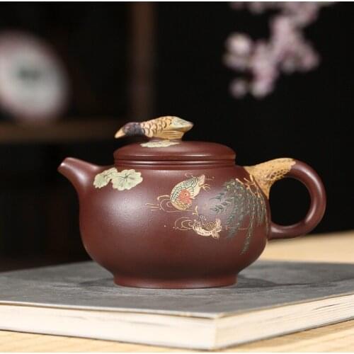 Are recommended by Shao Meihua all hand undressed ore purple clay teapot mandarin duck play kung fu tea set of kettle