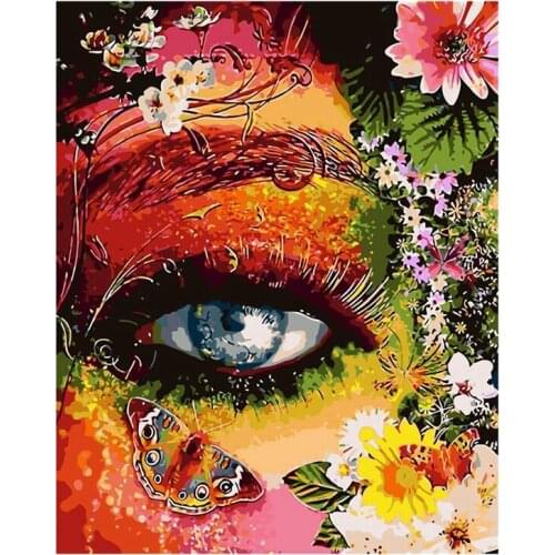 Paint By Numbers for Adults,16x20Inch Canvas Pictures Drawing Paintwork, Eye Mother Earth Paint Wall Decor(No Frame)