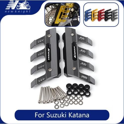 With Logo For Suzuki KATANA kanata Motorcycle CNC Aluminum Front Mudguard Anti-Drop Slider Protector Cover 5 Color Accessories