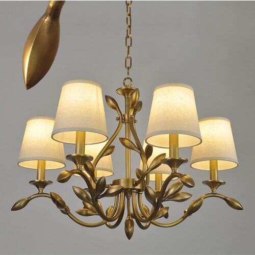 Modern American Country Hall Living Room Hotel Restaurant European Fully Copper Pendant Hanging Lights