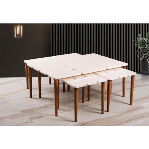 Modern Checkerboard Cream 4 + 1 Medium table coffe table