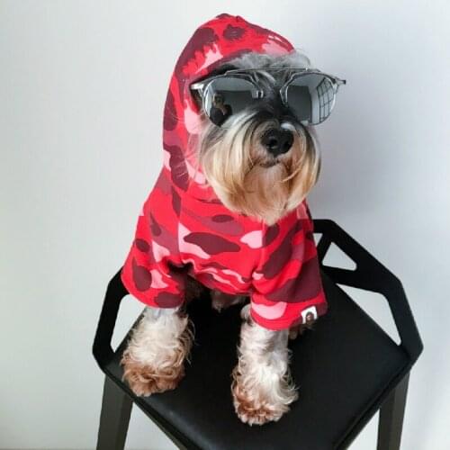 Letter Dog Hoodie for Small Dogs Fashion Camouflage Dog Winter Coat Maltese Jacket Schnauzer Clothing Puppy Outfit A34
