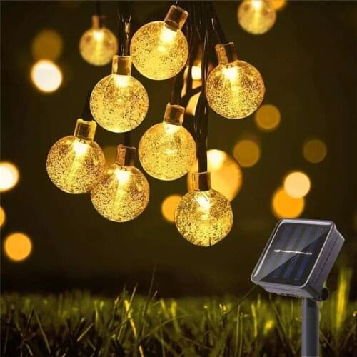 Waterproof 200LED Crystal Ball Solar String Lights 22M Solar Lamp LED String Fairy Light Outdoor Garden Garlands Christmas Decor