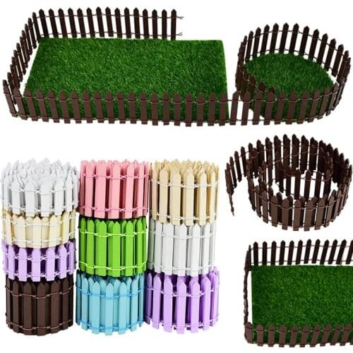 90cm Mini Fence Barrier DIY Dollhouse Gates Decor Wooden Craft Miniature Fairy Garden Ornament Small Fence Decor