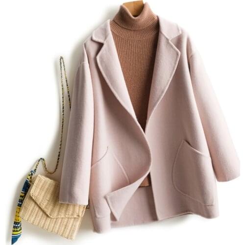 High-End Fashion Woolen Coat Winter Woman Coat 2020 Autumn Solid Color Loose Korean Pocket Female Cashmere Outerwear Abrigo Z840