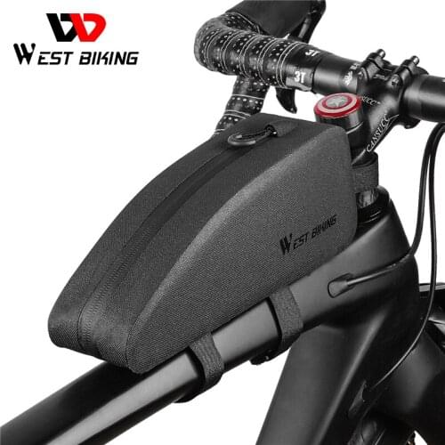 WEST BIKING Waterproof Cycling Top Front Tube Bag Lightweight MTB Road Bike Frame Bag Slim Bicycle Pannier Case Bike Accessories