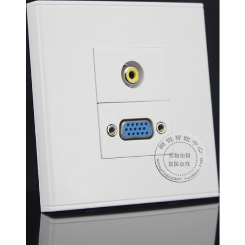 Wall Face Plate Yellow Audio AV Video Plate & VGA Outlet Socket Assorted Panel Faceplate