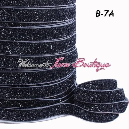 150 yards per lot) wholesale B-7A metallic velvet glitter elastic
