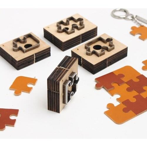 4Pcs Puzzle Wooden Die Cutting Leather Mold Jigsaw Puzzle Cutting Mold Scrapbook Embossing Jewelry DIY Leather Crafts