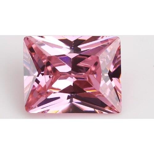 50PCS 2x4~13x18mm Rectangle Shape Princess Cut AAAAA Pink Color Loose Cubic Zirconia Gems CZ Stone For Jewelry Diy Stone