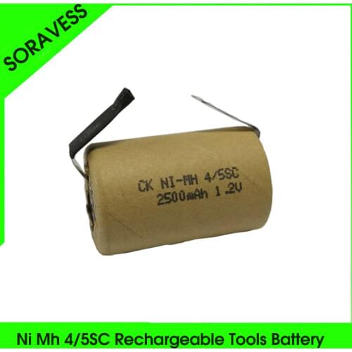 SORAVESS 1/8PCS 1.2V Rechargeable Battery 4/5 SC Batteries 2500mAh NiMh Ni Mh With Welding Tabs Points For Charging Drill Tools