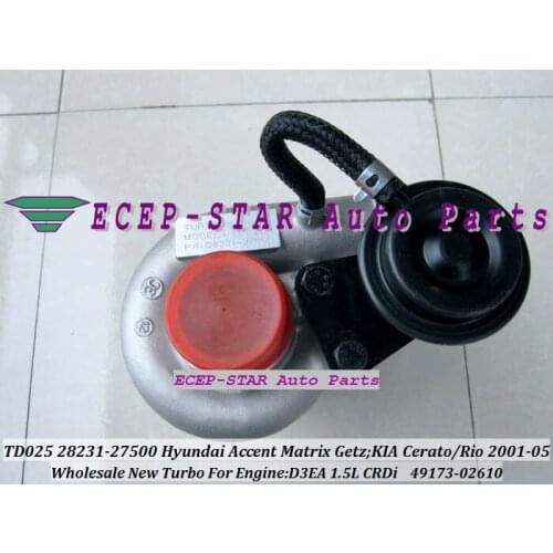 Free Ship TD025 28231-27500 27500 49173-02620 49173-02610 Turbo For HYUNDAI Accent Getz Matrix For KIA Cerato Rio D3EA 1.5L CRDI