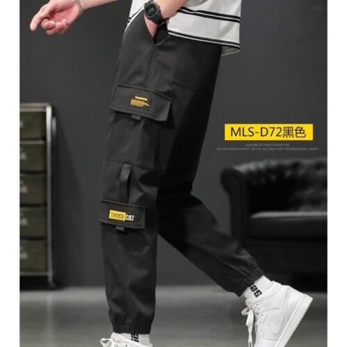 #5017 Blue Black Khaki Green Gray Cargo Pants Men Harem Pants Safari Style Overalls Pockets Fashion Casual Ankle-Length Pants