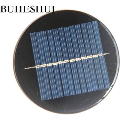 BUHESHUI 100MA 6V Polycrystalline Solar Cell Epoxy Round Solar Panel For 3.6V Battery Charger Light Diameter 90MM 10pcs