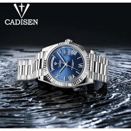 CADISEN Mens Mechanical Watch Casual Fashion Top Brand Luxury Watch Mens Stainless Steel Waterproof Wristwatch Automatic Date