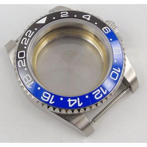 40mm Insert Bezel Watch Case Sapphire Glass Solid/Seeing CaseBack Fit NH35A MIYOTA 8215 821A 8205 MOVEMENT