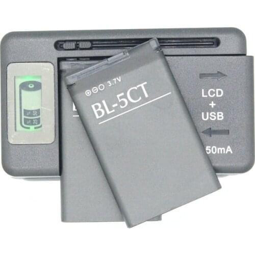 Ciszean 2x 1050mAh BL-5CT BL 5CT BL5CT Replacement Battery + LCD Charger For Nokia 5220 5220XM C6-01 C3-01 6730 C5 6330 6303i