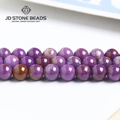 Natural Purple phosphosiderite American Purple Mica 6 8 10mm Stone Round Loose Beads For Jewelry Making Bracelets Necklace