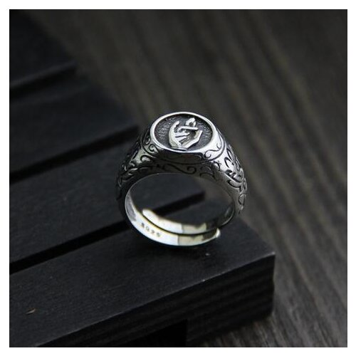Handmade 100% 925 Silver Buddha Hand Ring Sterling Silver Lotus Symbol Ring Pure Silver Buddhist Symbol Ring