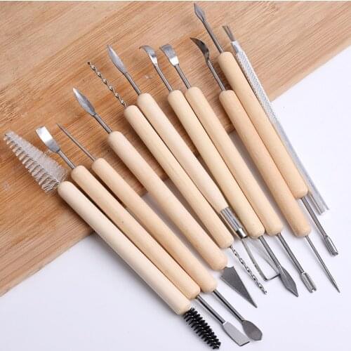 11pcs Clay Sculpting Kit Sculpt Smoothing Wax Carving Pottery Ceramic Tools Polymer Shapers Modeling Carved Tool Perfect