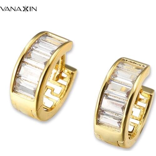 Small Hoop Earrings For Women Mini Shiny CZ Crystal Gold/Silver Color Cute Round Fashion Brincos Circle Loop Earrings