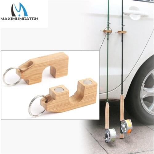 Maximumcatch 2pcs/lot Portable Bamboo Fly Fishing Magnetic Rod Guard Fishing Rod Holder