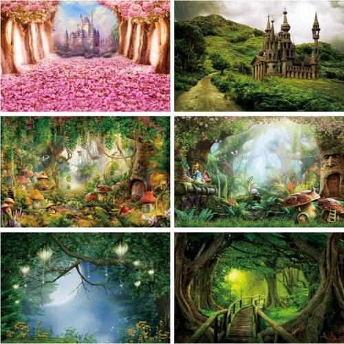 Yeele Personalized Backdrops Baby Girl Birthday Party Decor Castle Pink Trees Vinyl Background Photozone For Child Studio Shoots