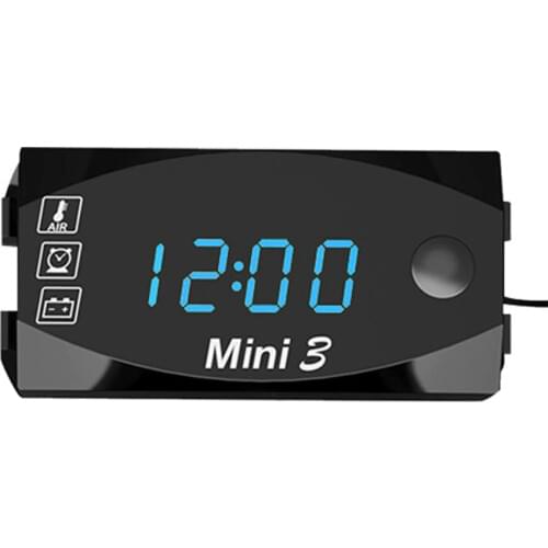 Multi-function 6 V-30 V 2-in-1 Voltmeter For Motorcycle Electric Vehicle Time Clock With Digital Display Panel Meter Date Timer