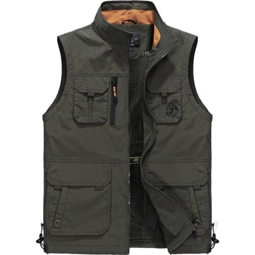 Fashion Men Casual Solid Outdoor Quick-drying Vest Jacket Tops Blouse Outdoor vest fishing hiking vest Gilet de randonnee