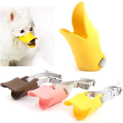 Dog Muzzle Silicone Cute Duck Muzzle Mask For Dogs Anti Bite Stop Barking Small Large Dog Mouth Muzzles Pet Dog Accessories