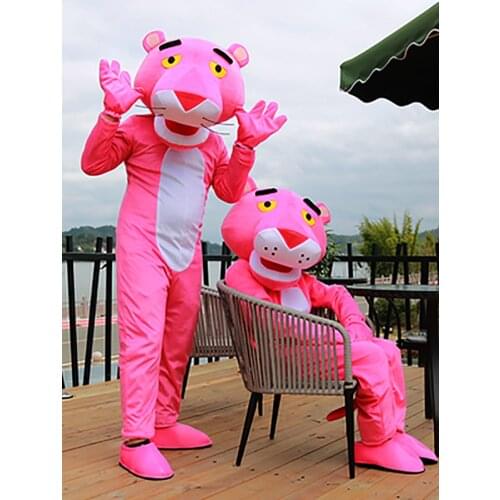 New Pink Panther Mascot Adult Costume Leopard Fancy Carnival Anime Cosplay Birthday Party