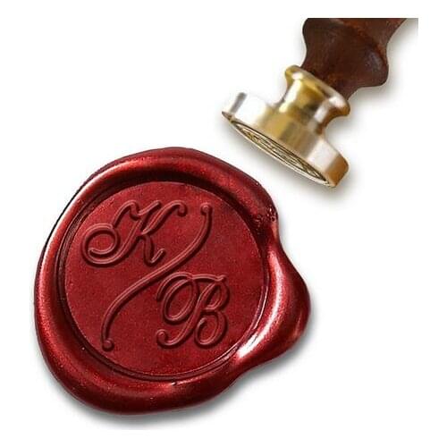 Personalized Monogram 2-Initial Custom Wax Seal Stamp 1" Die- #364 Shelley Allegro-Staggered-Wave Divider